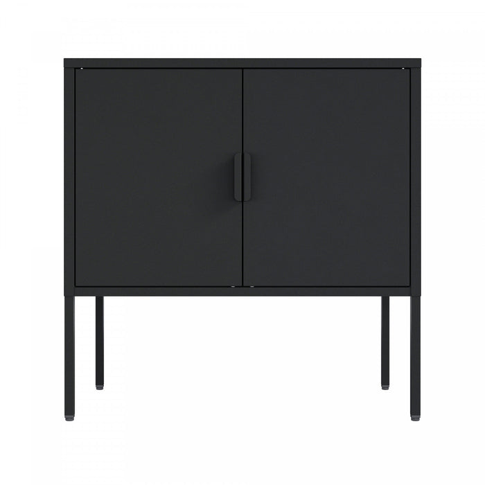 Armoire d’appoint moderne Ava 24\" en metal noir