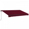 Outsunny 13' X 10' Auvent Retractable, Abri Pare-soleil, Rouge Vin