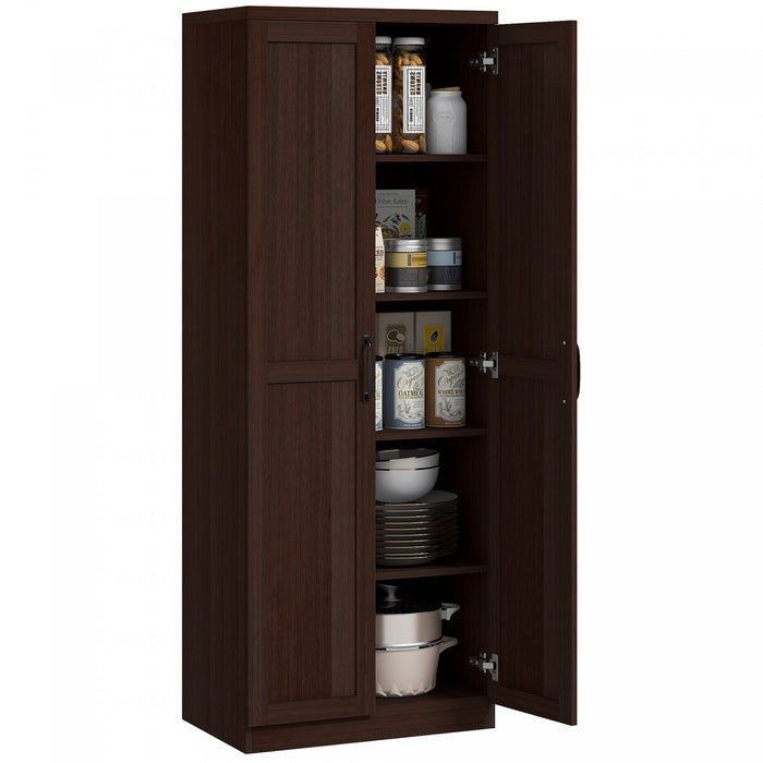 HOMCOM Armoire de rangement pour garde-manger avec portes et etageres