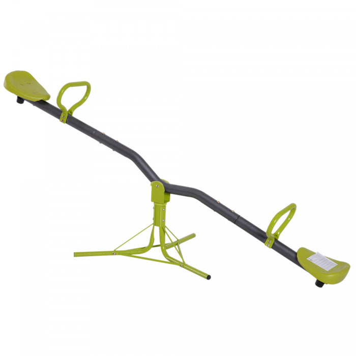 Homcom Blancoire Pivotante 360° Enfants Equipement Aire De Jeux Rotation Vert Et Gris
