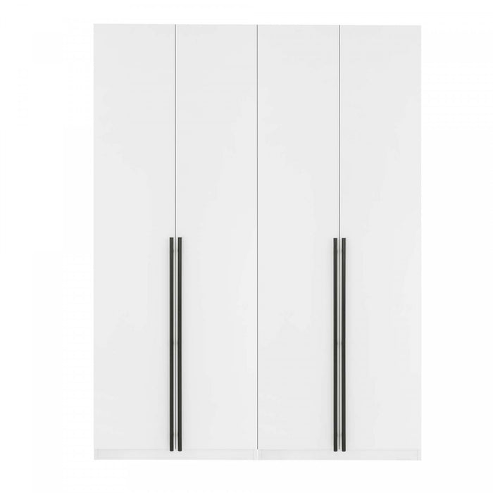 Armoire-penderie moderne Lee 2 pieces en blanc