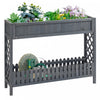 Outsunny Lit De Jardin Sureleve En Bois Boite De Jardiniere Surelevee Avec Etagere De Rangement Pour Fleurs, Legumes, Herbes, 47\" X 12\" X 36\", Gris
