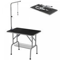 Pawhut Table De Toilettage Pour Chien Avec Bras De Toilettage Reglable En Hauteur De 8 A 39 Pouces,