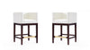 Tabouret de comptoir en bois rembourre ivoire style Mid-Century Modern Kingsley - Lot de 2