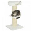Pawhut Arbre A Chat 36\" Tour Pour Chat A Plusieurs Niveaux Avec Grattoir En Sisal, Lit Pour Chat, Coussin, Perchoir, Blanc Creme