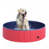 Pawhut D01-004rd Piscine De Bain Pour Chien Pliable Pour Animal Domestique Piscine Pour Chiot Baigno