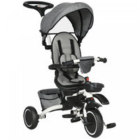 Aosom Tricycle Pour Enfant 7-en-1, Avec Siege Rotatif, Poignee De Poussee Reglable, Harnais De Secur
