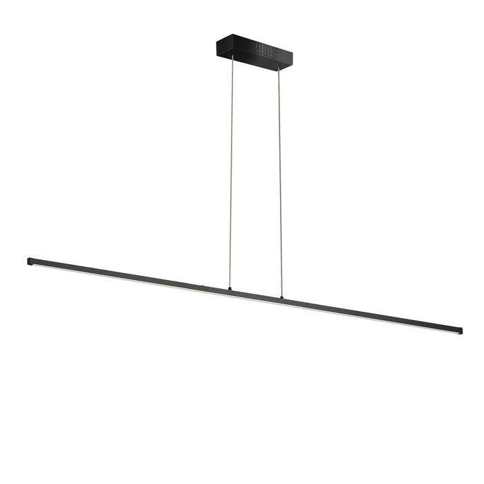 Luminaire suspendu horizontal Array de Dainolite de 36 po en acrylique blanc qui diffuse la lumière, avec fini noir mat et ampoule à DEL de 30 W