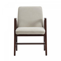  Fauteuil moderne en bois et velours Stella, coloris champagne