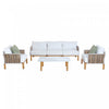 Ensemble de conversation moderne Vine 4 pieces en blanc