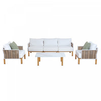  Ensemble de conversation moderne Vine 4 pieces en blanc