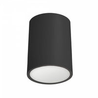 Plafonnier affleuré Echo de Dainolite en acrylique givré qui diffuse la lumière, avec fini noir mat et ampoule de 12 W