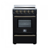 Cuisiniere electrique Loiano de 24 po en noir, 2,3 pi³ avec tiroir de rangement - FFSEL6099-24BLK