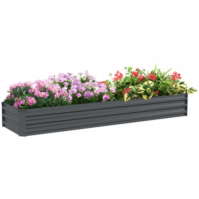 Outsunny Lit De Jardin Sureleve 8x2x1pi, Jardiniere Surelevee Galvanisee