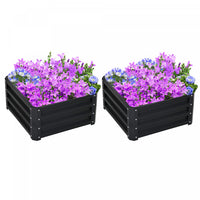 Outsunny Lot De 2 Pieces Parterre De Fleur Carre Potager De Jardin Jardinieres Bac A Fleurs 8 Pannea