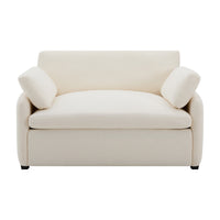  Fauteuil d’appoint surdimensionne Olivia avec coussins, blanc
