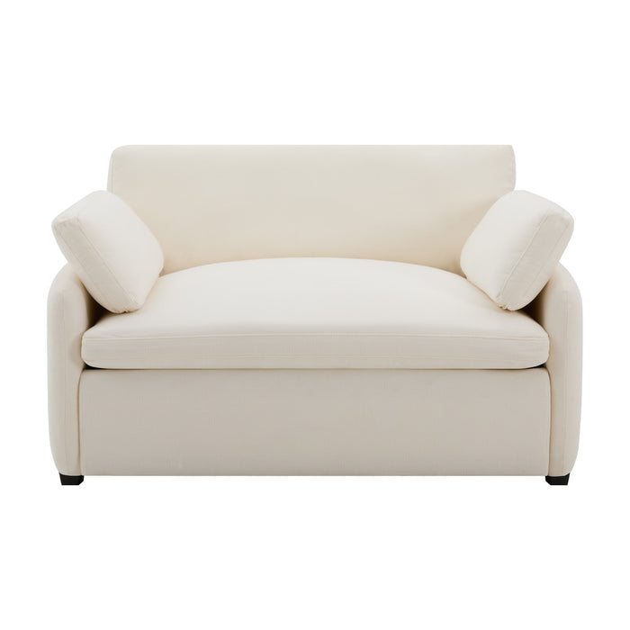 Fauteuil d’appoint surdimensionne Olivia avec coussins, blanc