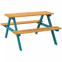 Outsunny Table De Pique-nique Pour Enfants, Ensemble Table Et Chaises En Bois Pour Enfants, Activite