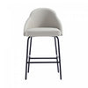Tabouret de comptoir moderne en metal Gracie, rembourre, gris pierre et noir