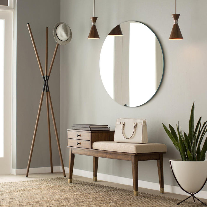 Miroir rond Arcus 30 po x 30 po sans cadre avec bordure droite