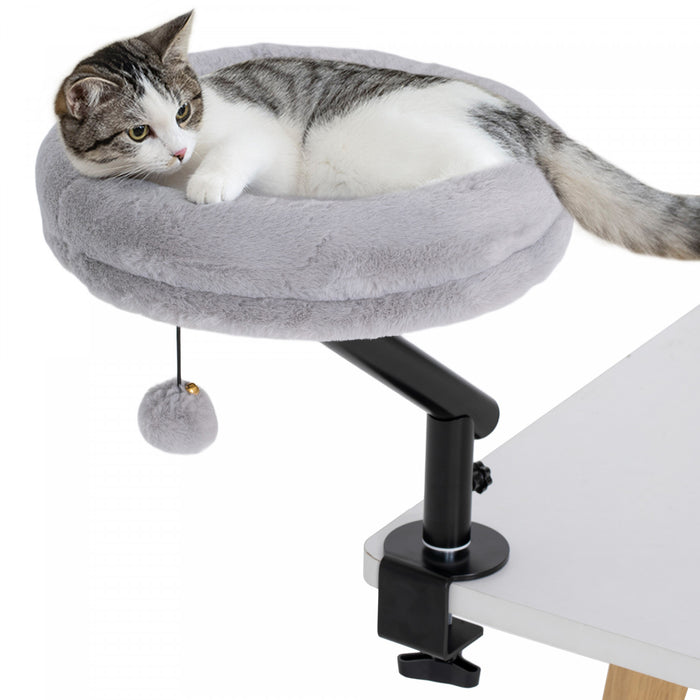 Lit de bureau pour chat, hauteur ajustable rotative a 360°