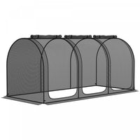 Outsunny Cage De Culture 9 X 4pi Avec Portes Zippees Sac De Rangement, Noir
