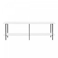  Console contemporaine moderne Celine 180 cm en blanc (2 etageres)