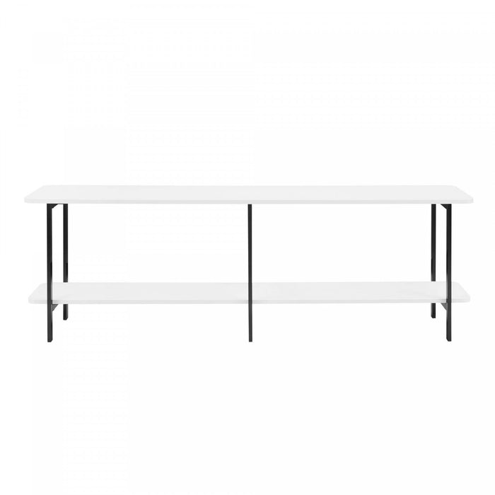 Console contemporaine moderne Celine 180 cm en blanc (2 etageres)