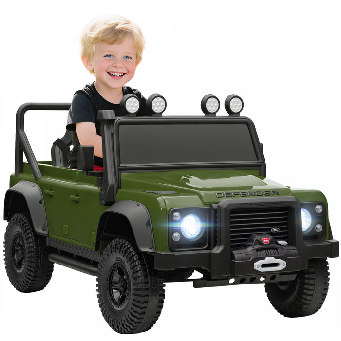 Qaba Camion Pour Enfants Electrique Sous Licence Land Rover, 12 V, Vert