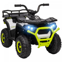 Qaba Quad, Vehicule Electrique Alimente Par Batterie 12 V Avec 4 Roues A Suspension A Ressort, Panie
