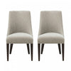 Chaise de salle a manger moderne en bois et chenille Beever, taupe - Lot de 2
