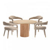 Ensemble de salle a manger chic industriel moderne Aspen et Hathaway 5 pieces, finition argentee et naturelle