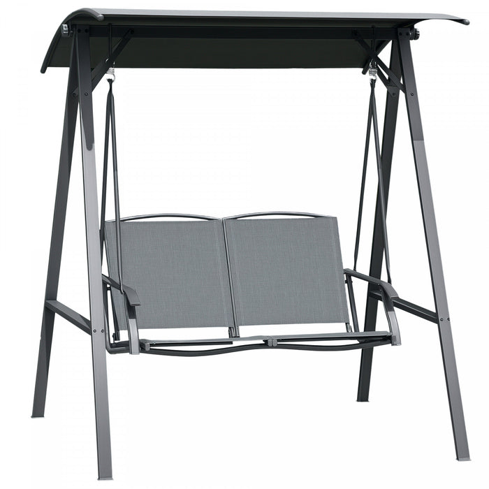 Outsunny Balancelle de Patio 2 Places avec Toit Reglable et Cadre en Acier