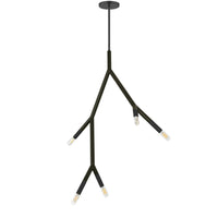 Luminaire suspendu Morgan de Dainolite avec fini noir mat et 5 ampoules