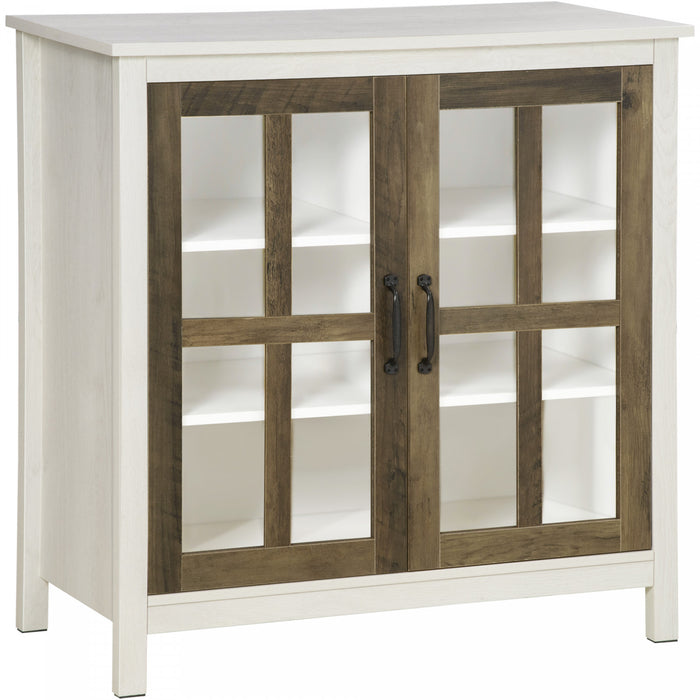 HOMCOM Armoire a porte vitree avec etagere reglable