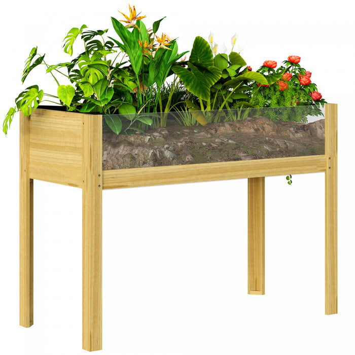 Outsunny Jardiniere surelevee d'exterieur en bois 43,3\" x 19,7\" x 31,5\"