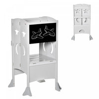 Qaba Tour D'apprentissage Tour D'observation Pour Enfants De 3 A 6 Ans Avec Tableau Noir Style Moder