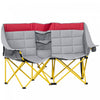 Outsunny Chaise de camping a double siege pliante avec poche de rangement