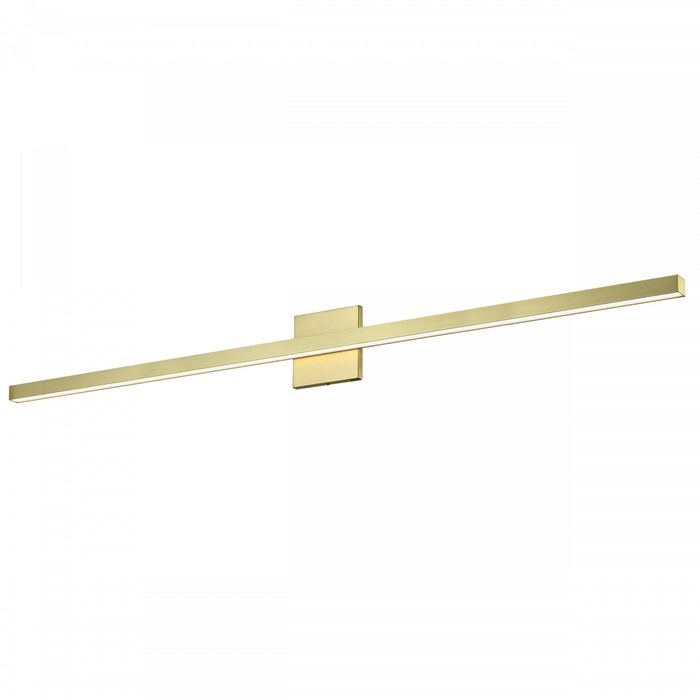 Lumière de coiffeuse Arandel de Dainolite en acrylique givré qui diffuse la lumière, avec fini laiton vieilli et ampoule à DEL de 36 W