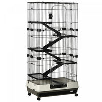 Cage Pour Lapins Ou Petits Animaux A 6 Niveaux Pawhut, Parfait Pour Le Membre De La Famille A Fourru