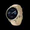 Montre intelligente Garmin Venu 4 41 mm en cuir dore premium - Suivi de style de vie, application ECG, alarme de reveil intelligente, rapport du soir, profils de triathlon, mode fauteuil roulant