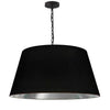 Grand luminaire suspendu Brynn de Dainolite avec abat-jour noir et argenté, fini noir et 1 ampoule
