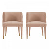 Chaise de salle a manger Maya en velours moderne, coloris nude - Lot de 2