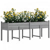 Outsunny Grande jardiniere en bois sur pieds avec trous de drainage, gris