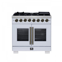  Cuisiniere a double combustible Capriasca de 36 po, blanche, 5.36 pi³ – FFSGS6387-36BLK