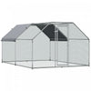 Pawhut Poulailler En Metal De 12 Pi Avec Toit, Cloture Pour Poulailler, Cage A Poulet, Enclos A Poulet Exterieur