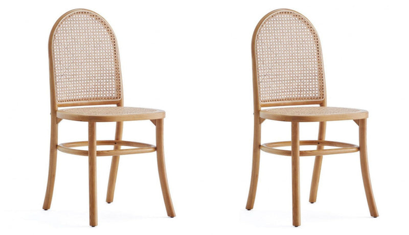 Ensemble 2 chaises de salle à manger Paragon de Manhattan Comfort - naturel et cannage