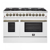  Cuisiniere a double combustible Galiano 48 po, blanche, 6,58 pi³ double four - FFSGS6156-48WHT