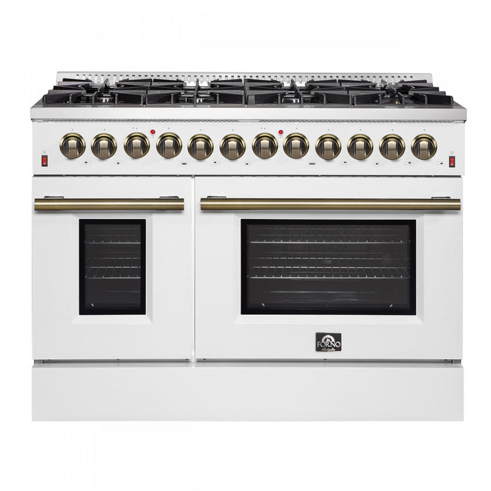 Cuisiniere a double combustible Galiano 48 po, blanche, 6,58 pi³ double four - FFSGS6156-48WHT
