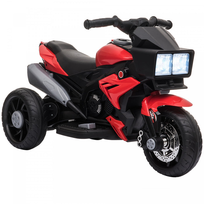 Aosom Moto Enfants Pedale Electrique Jouet 6v Alimente Par Batterie Avec Klaxon De Musique Phares Moto Pour Filles Garcon 37-95 Mois Rouge